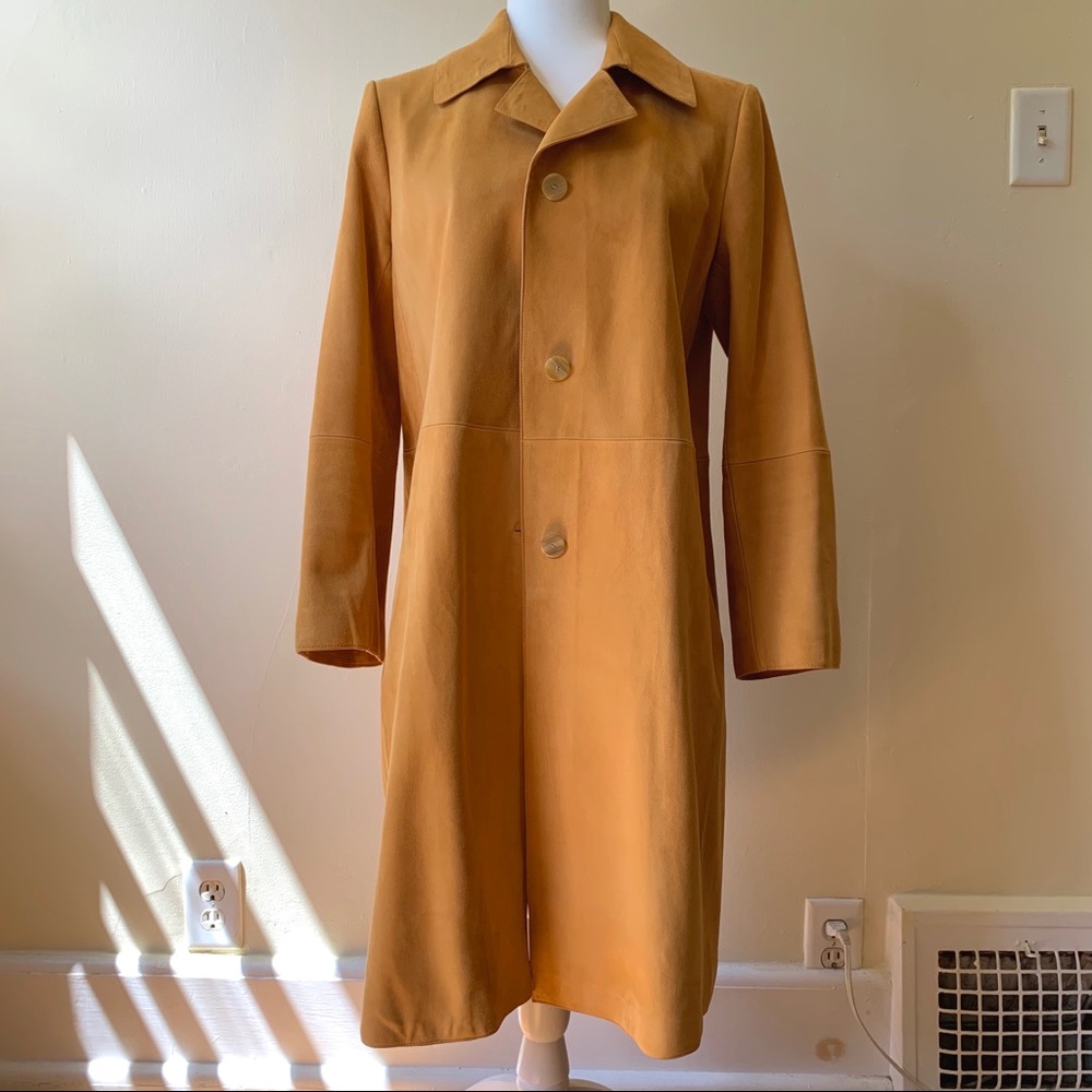 Theory Yellow Suede “Piazza” Coat